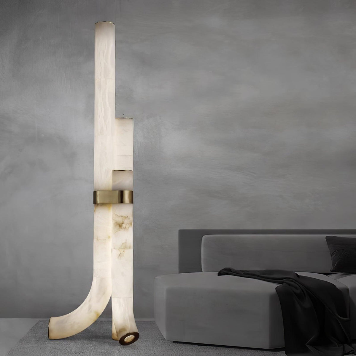 Nivoena vloerlamp van albast