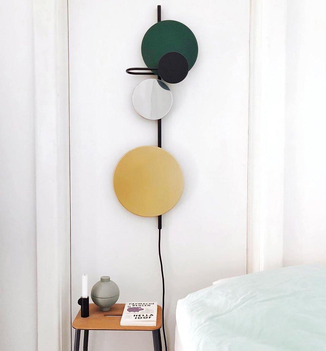 Mirq wandlamp met Magnetische Schijven Kunstzinnig
