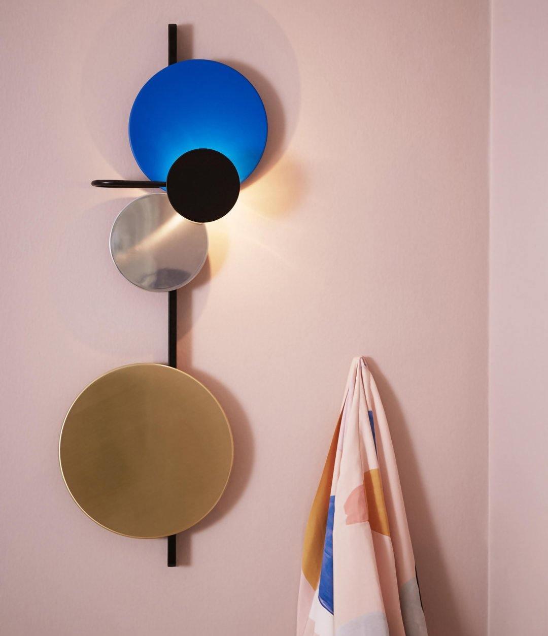 Mirq wandlamp met Magnetische Schijven Kunstzinnig