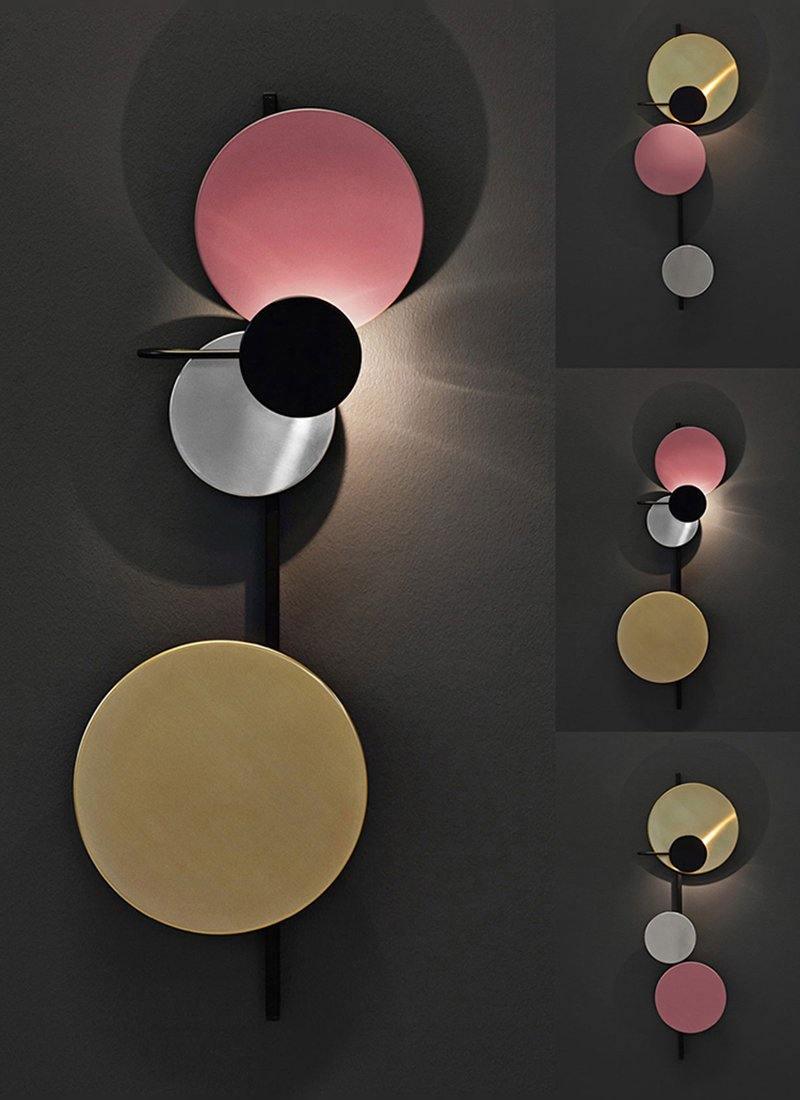 Mirq wandlamp met Magnetische Schijven Kunstzinnig