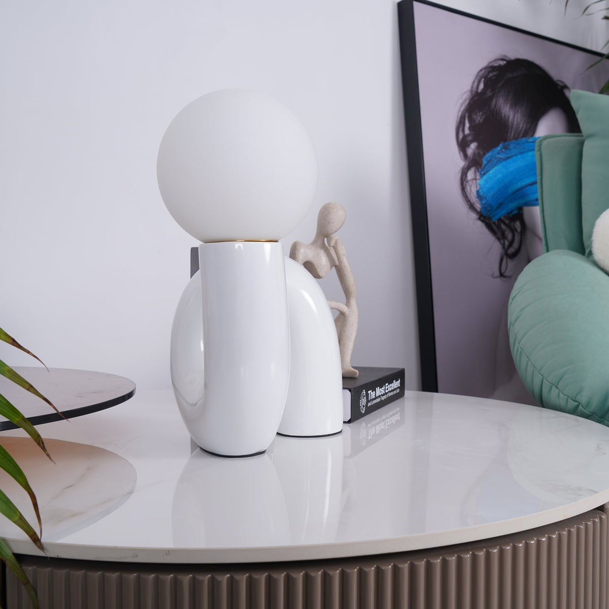 Soreeon tafellamp Playful N-vorm volledig wit
