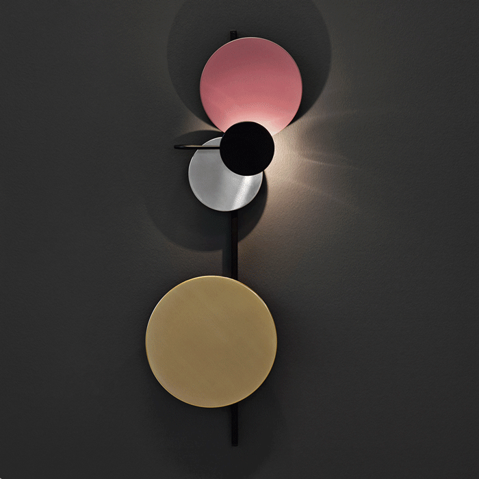 Mirq wandlamp met Magnetische Schijven Kunstzinnig