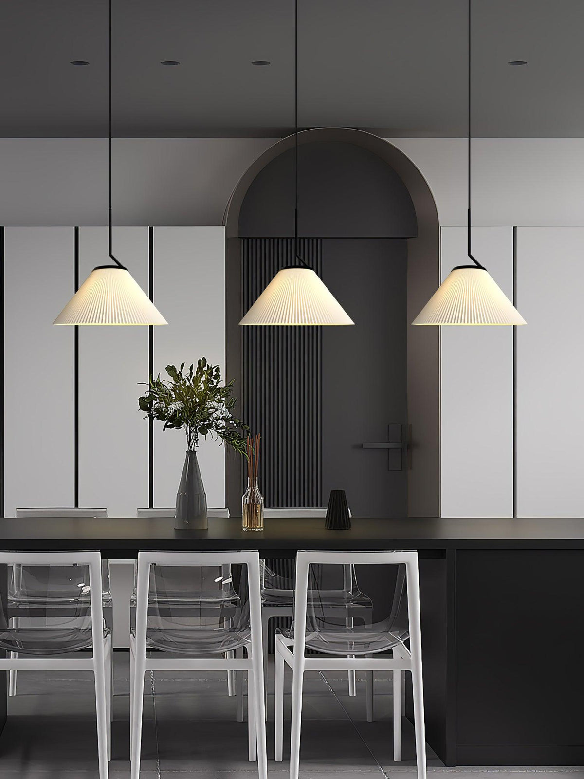 Tyrs geplooide stoffen hanglamp
