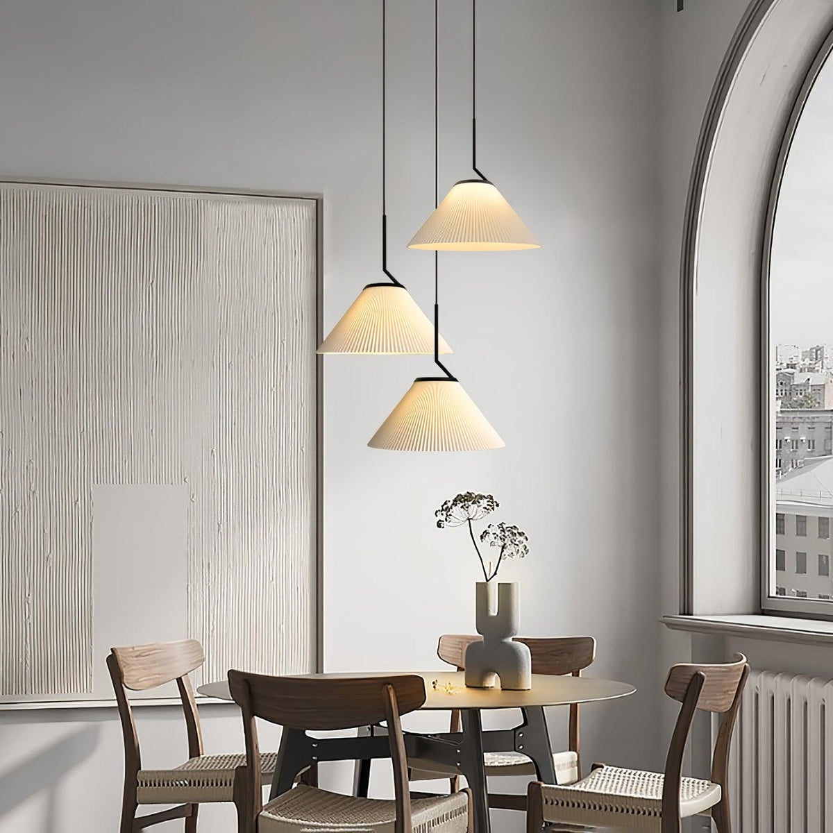 Tyrs geplooide stoffen hanglamp