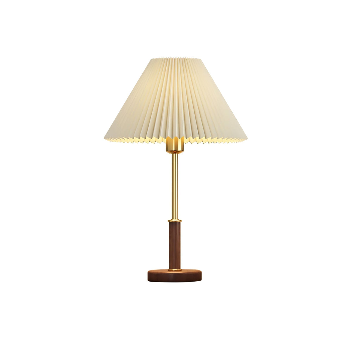 Fiora geplooide tafellamp van walnoot