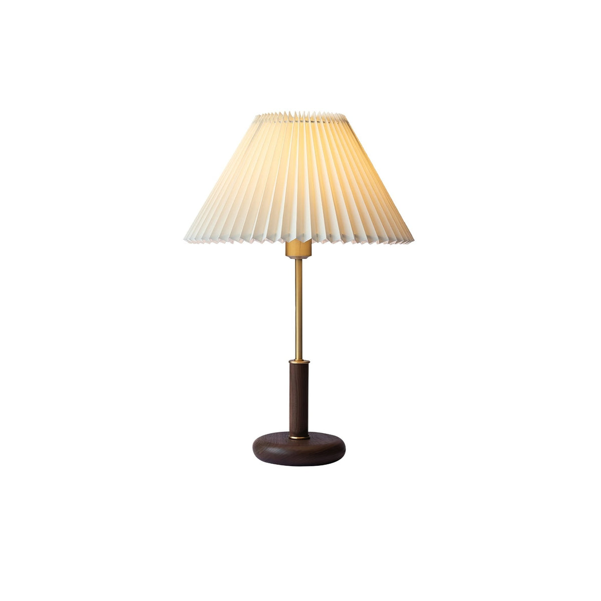 Fiora geplooide tafellamp van walnoot
