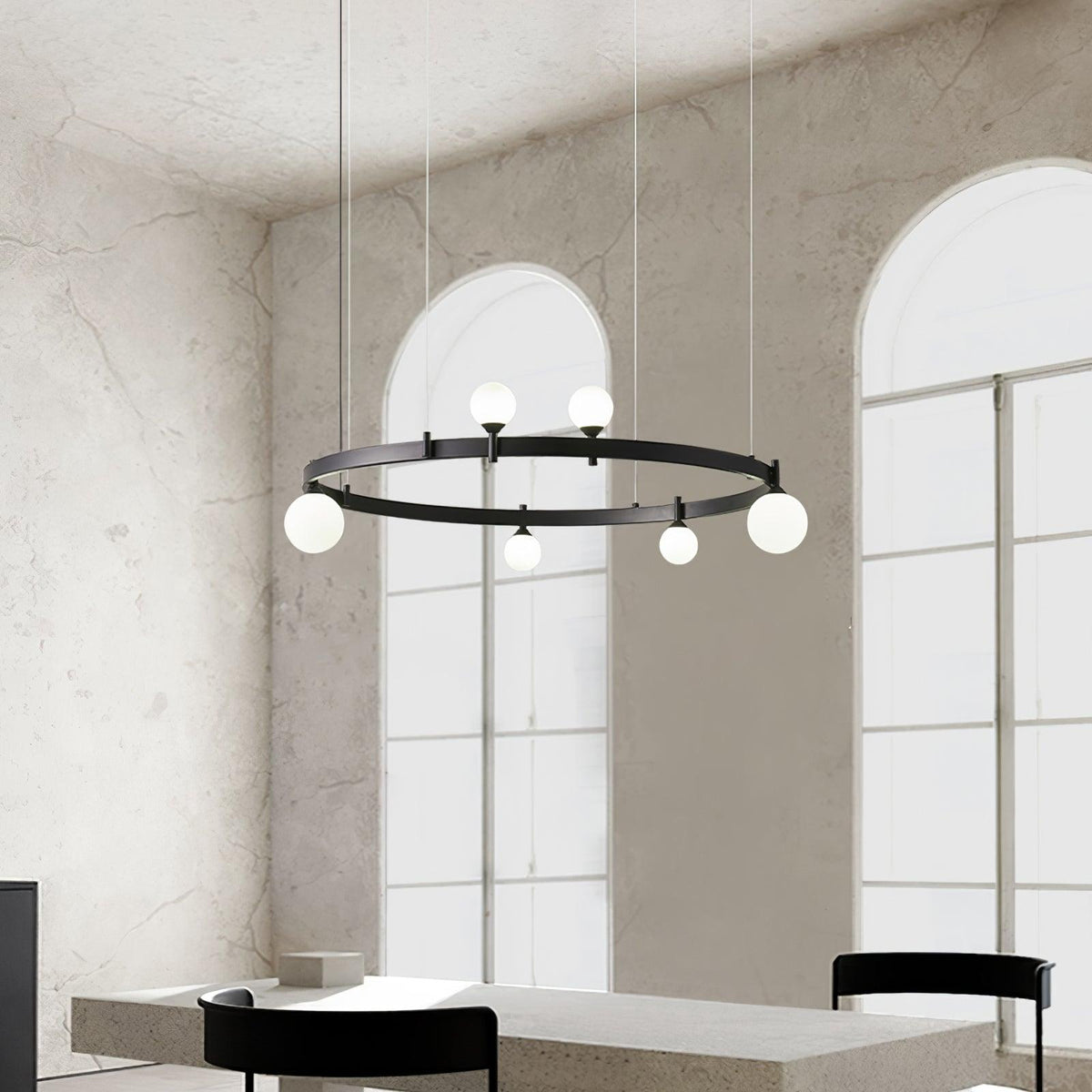 Orel hanglamp ronde zwarte ring