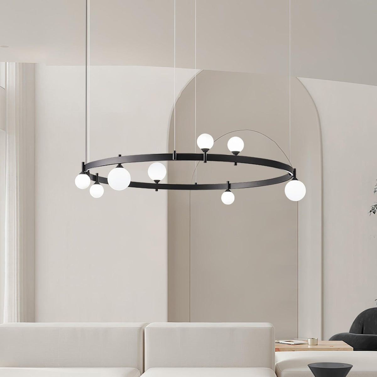 Orel hanglamp ronde zwarte ring