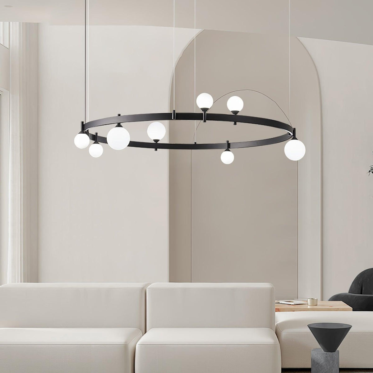 Orel hanglamp ronde zwarte ring