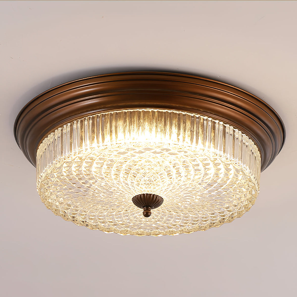 Ulcarir Retro-glas vlakke plafondlamp