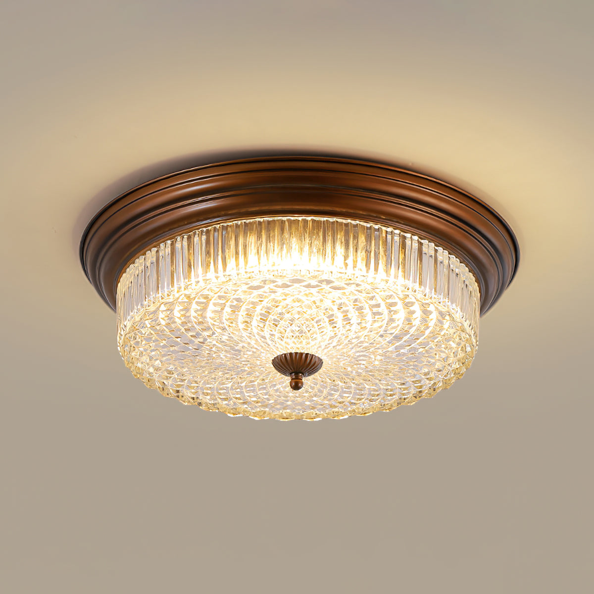 Ulcarir Retro-glas vlakke plafondlamp