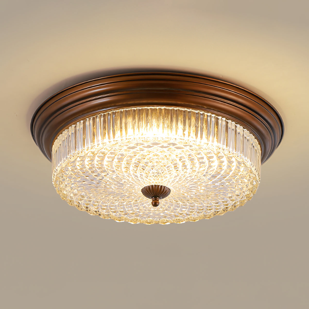 Ulcarir Retro-glas vlakke plafondlamp