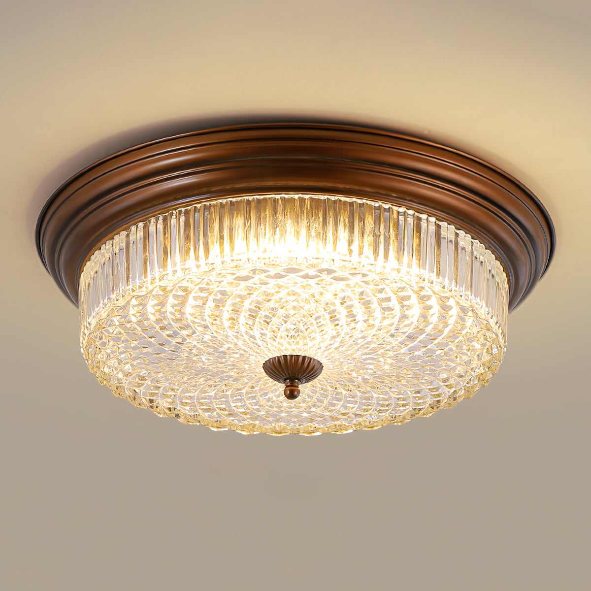 Ulcarir Retro-glas vlakke plafondlamp