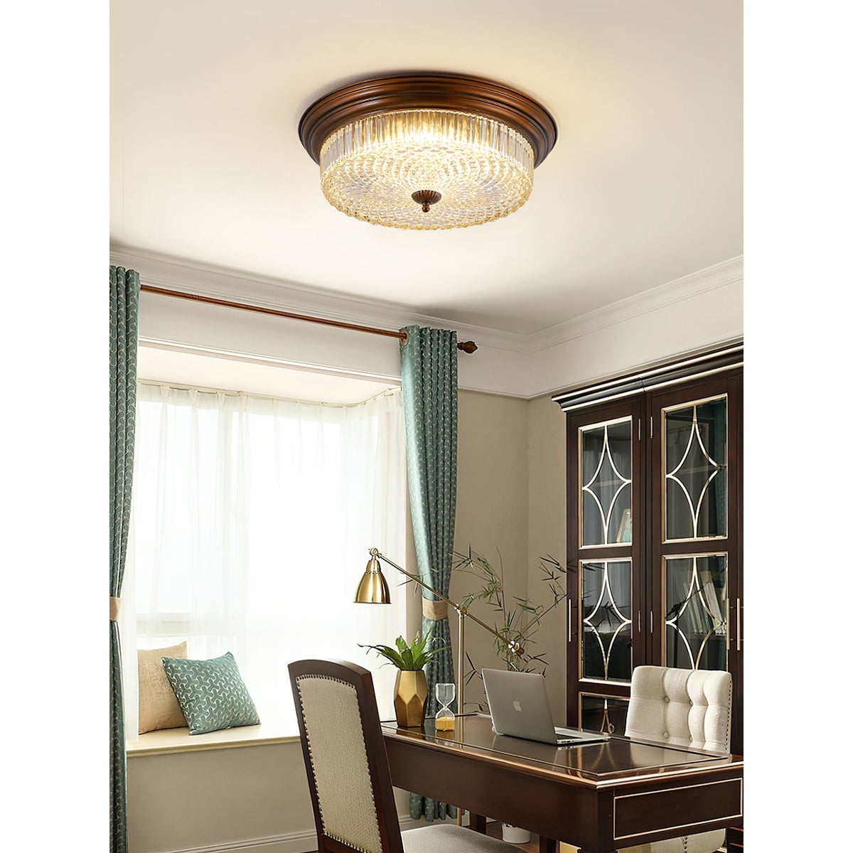 Ulcarir Retro-glas vlakke plafondlamp