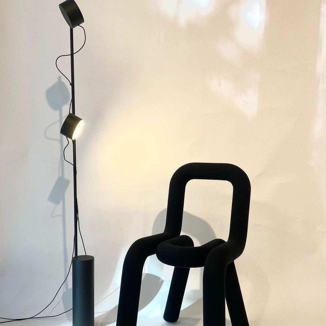 Avi Design Cilindrisch/Lineair Modern Vloerlamp, Metaal, Zwart, Slaapkamer