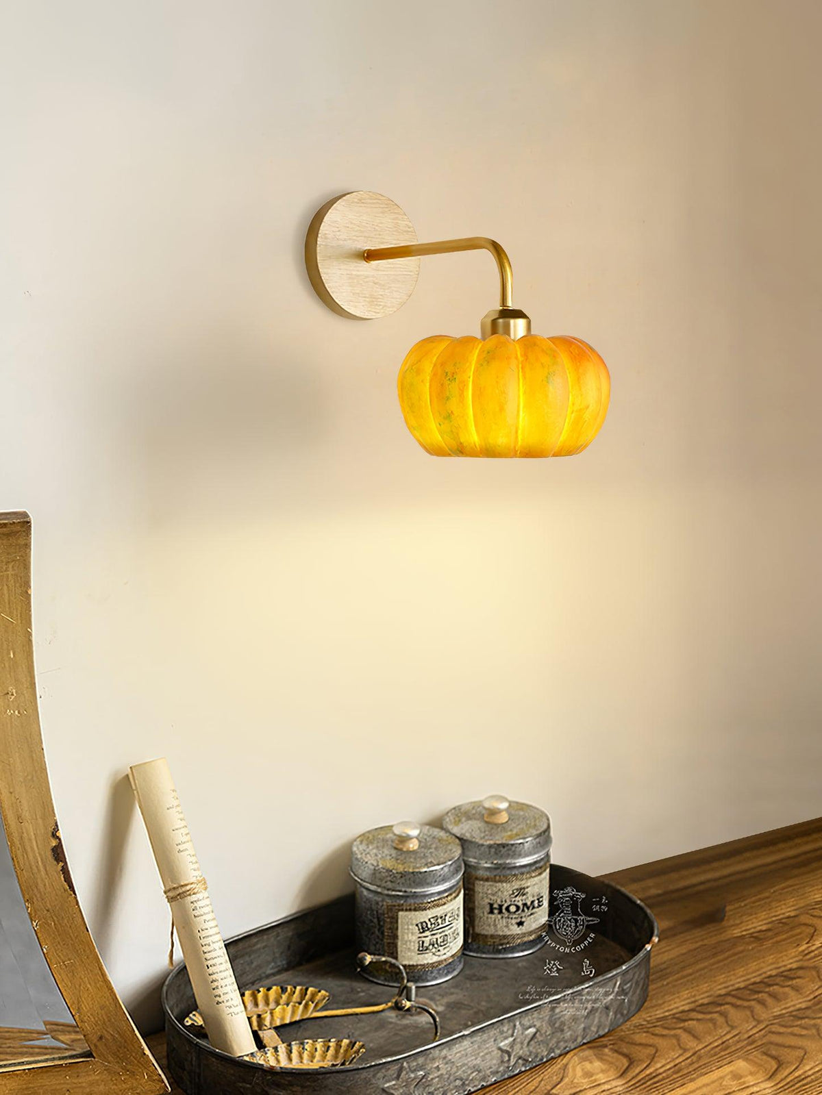 Vilorel creatieve wandlamp in pompoenvorm