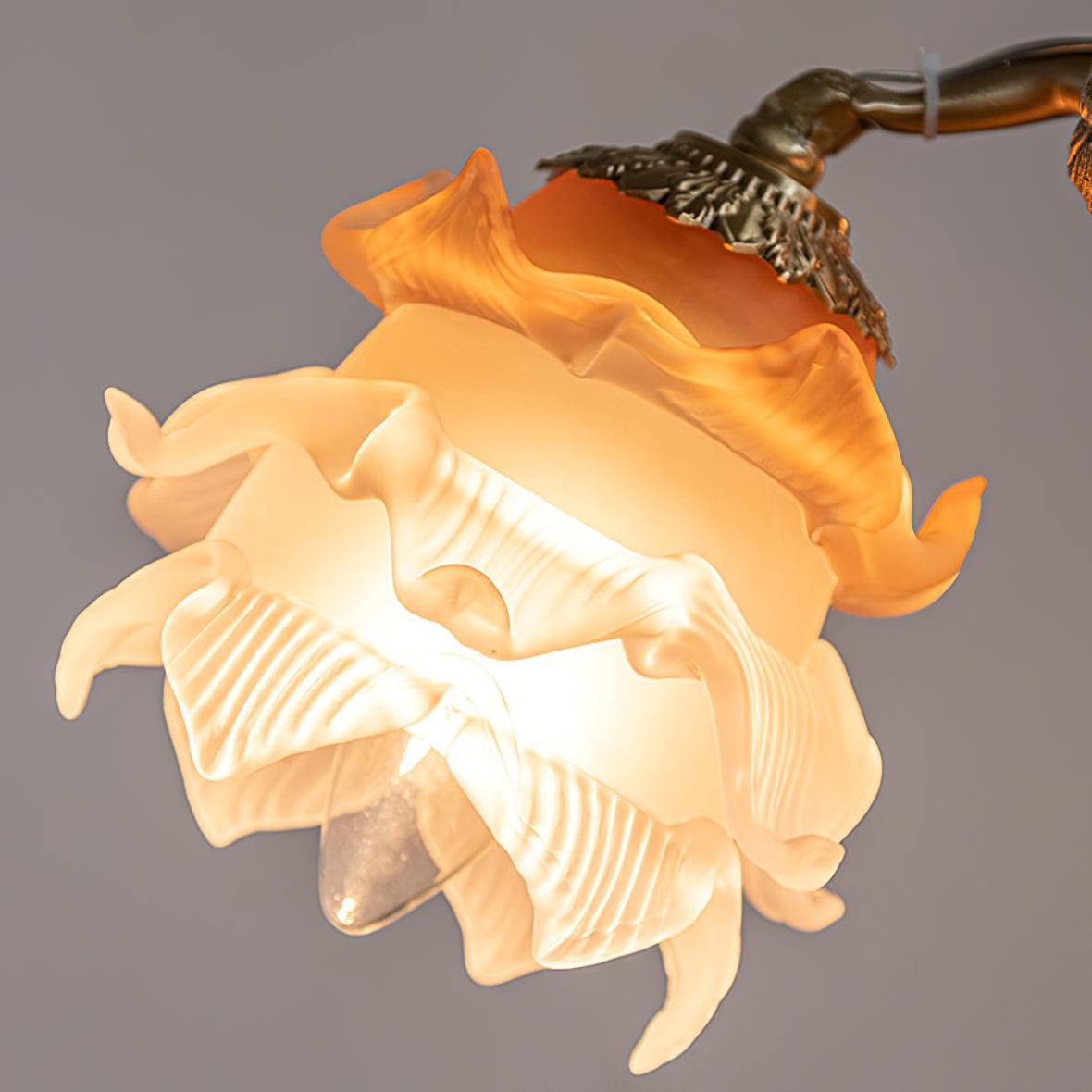 Solisira kroonluchter messing vintage bloemmotief