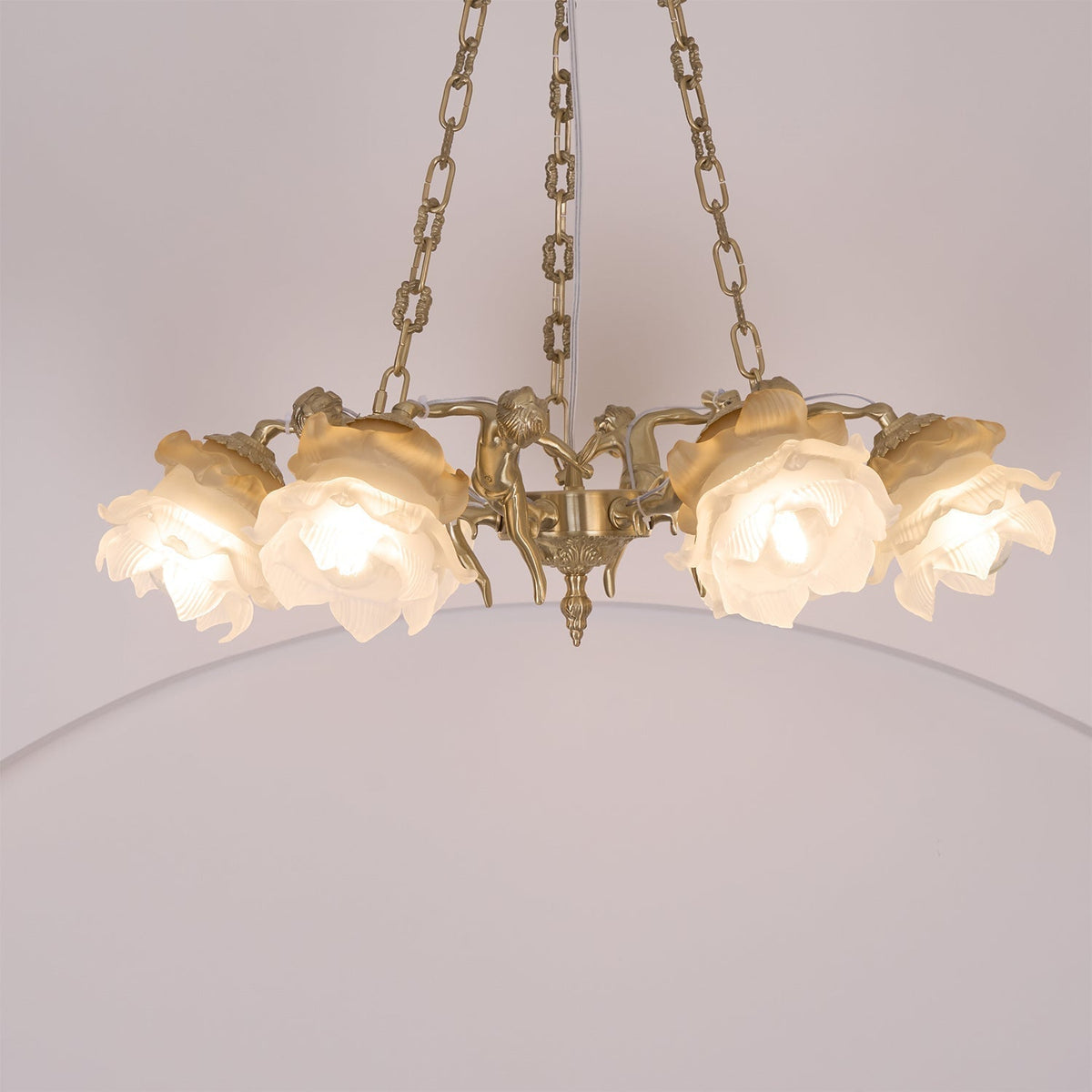 Solisira kroonluchter messing vintage bloemmotief