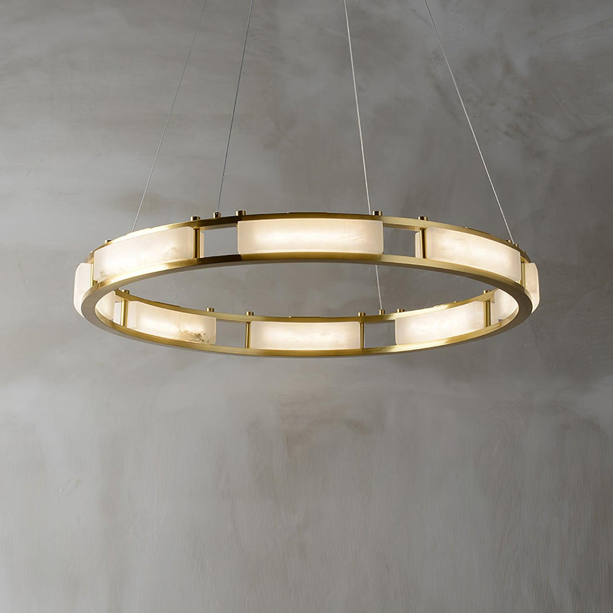 Dythan Minimalistische hanglamp van met albasten ring
