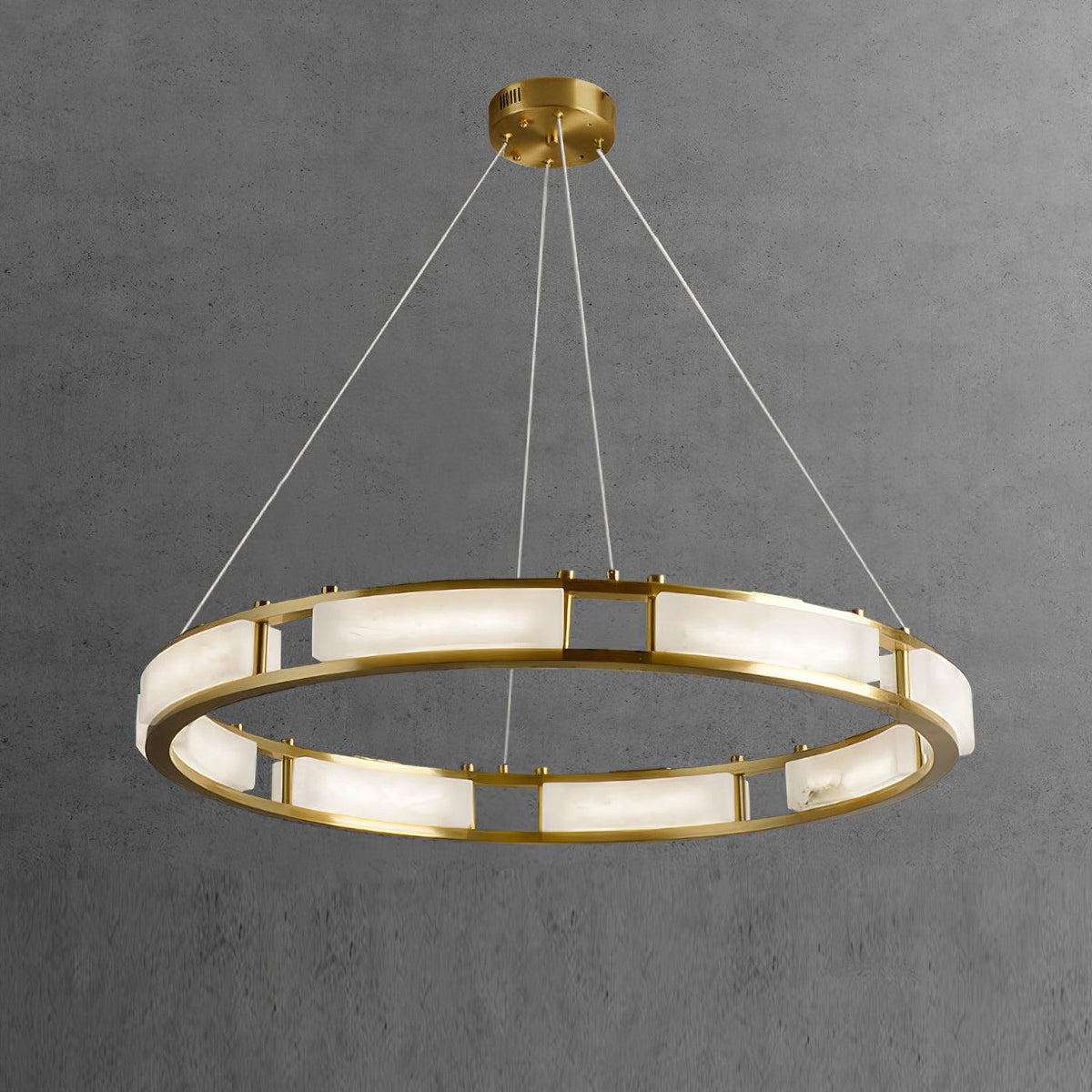 Dythan Minimalistische hanglamp van met albasten ring