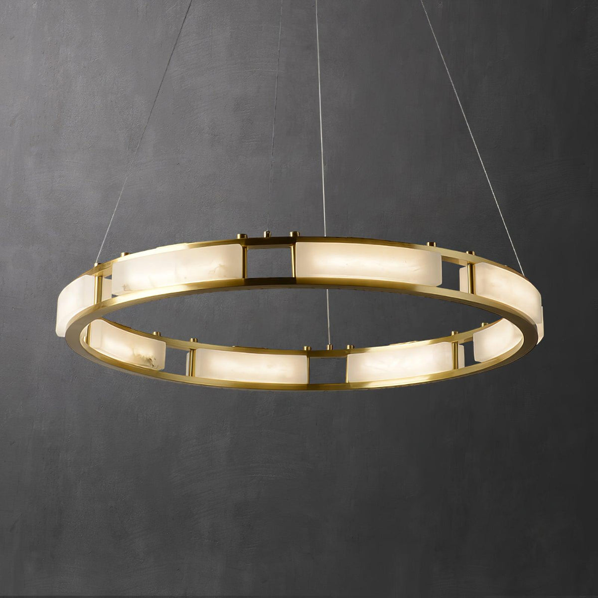 Dythan Minimalistische hanglamp van met albasten ring