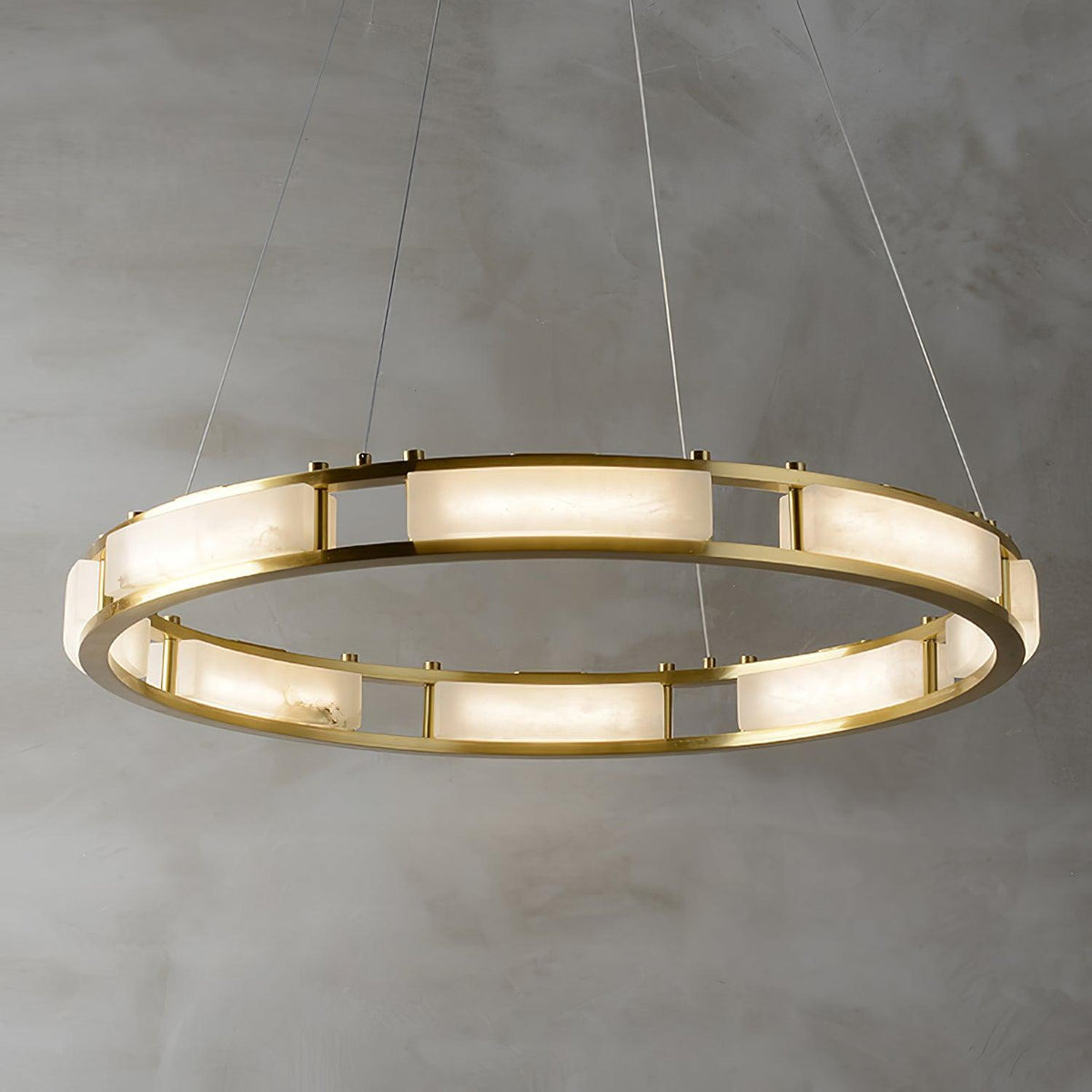 Dythan Minimalistische hanglamp van met albasten ring