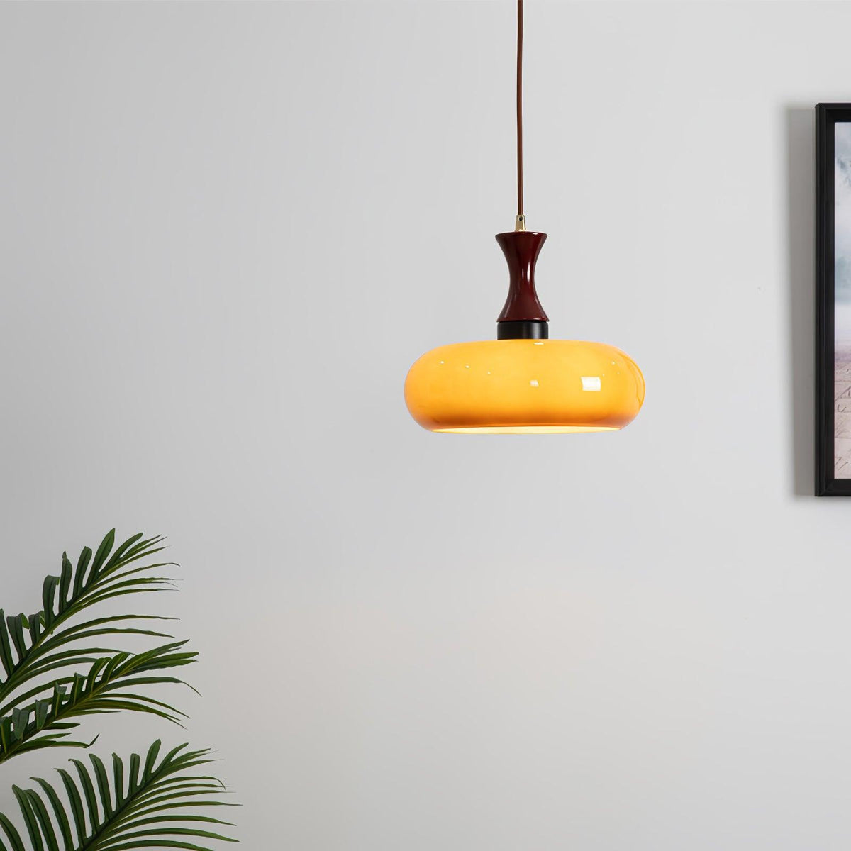 Cadenza Houten Retro hanglamp Geel