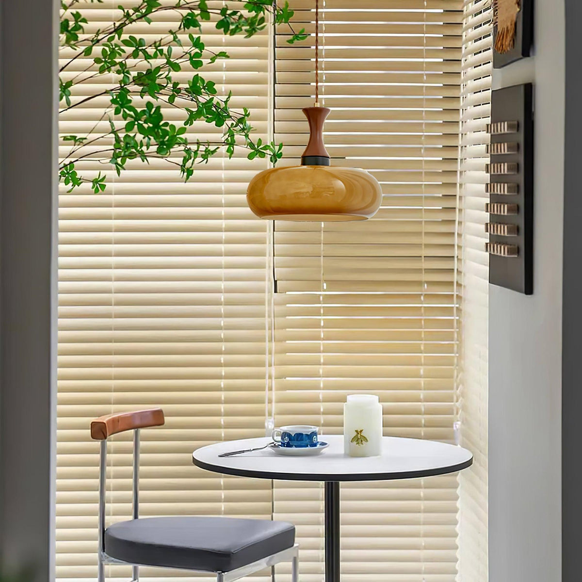 Cadenza Houten Retro hanglamp Geel