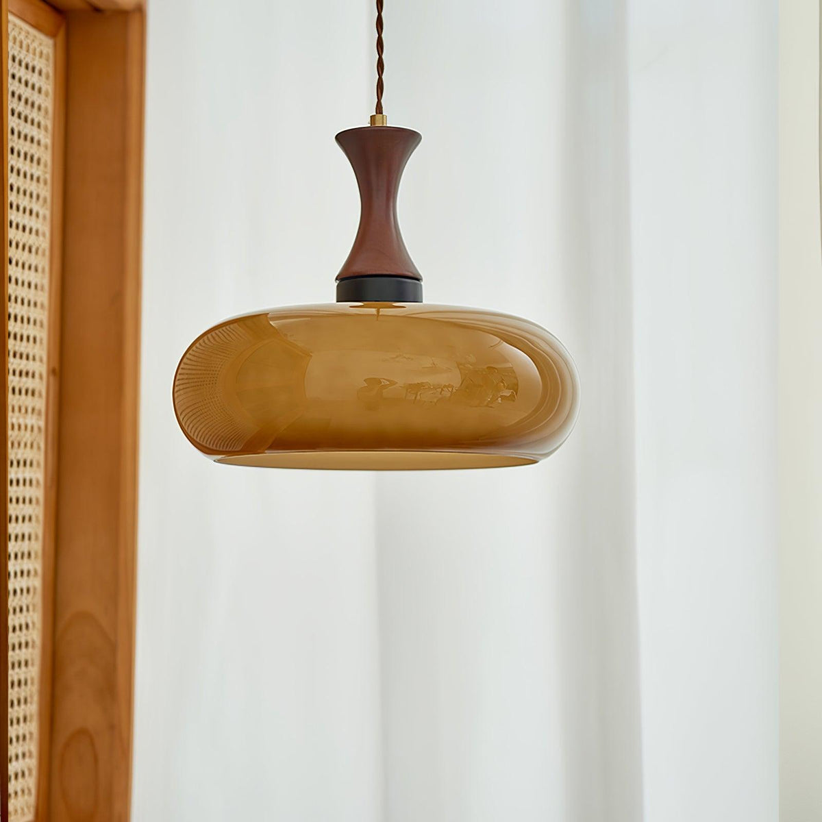 Cadenza Houten Retro hanglamp Geel