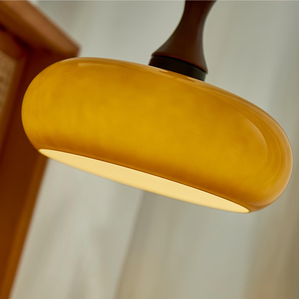 Cadenza Houten Retro hanglamp Geel