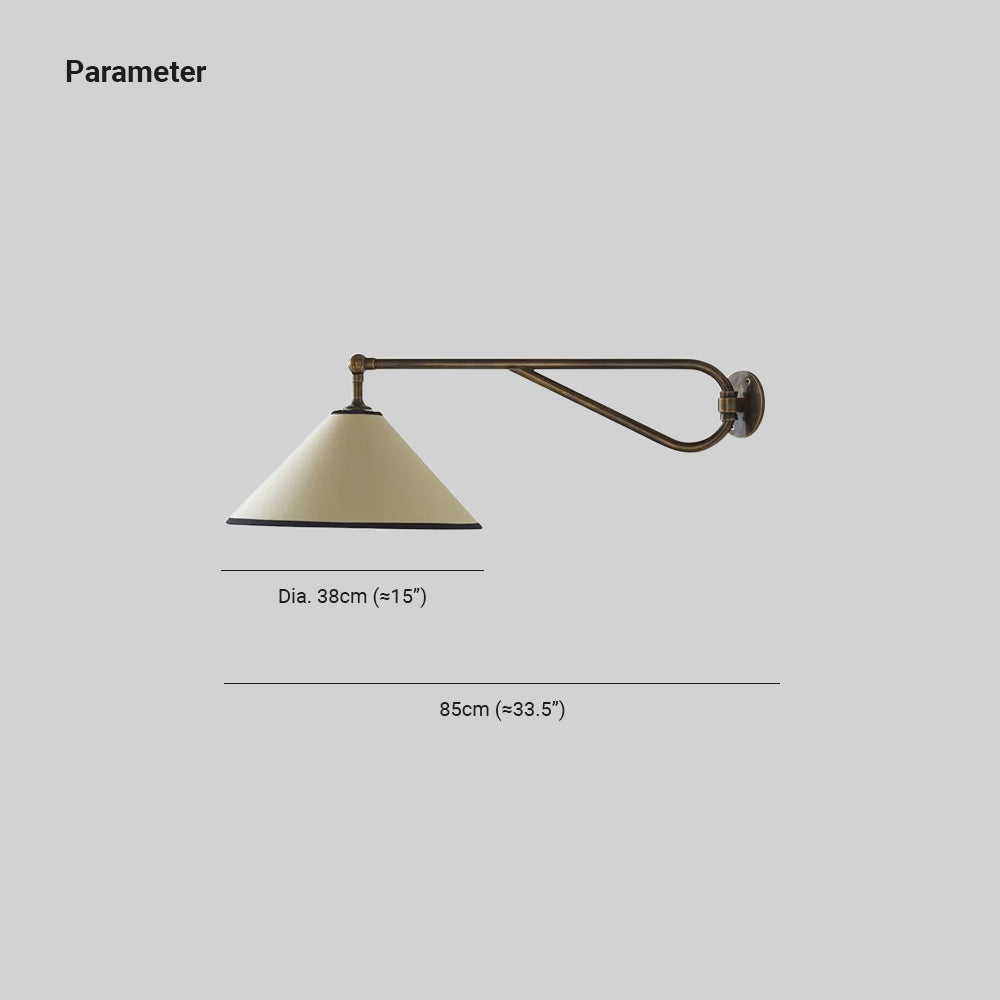 Alessio Vintage Klassiek Metaal Stof Wandlamp Hal Slaapkamer