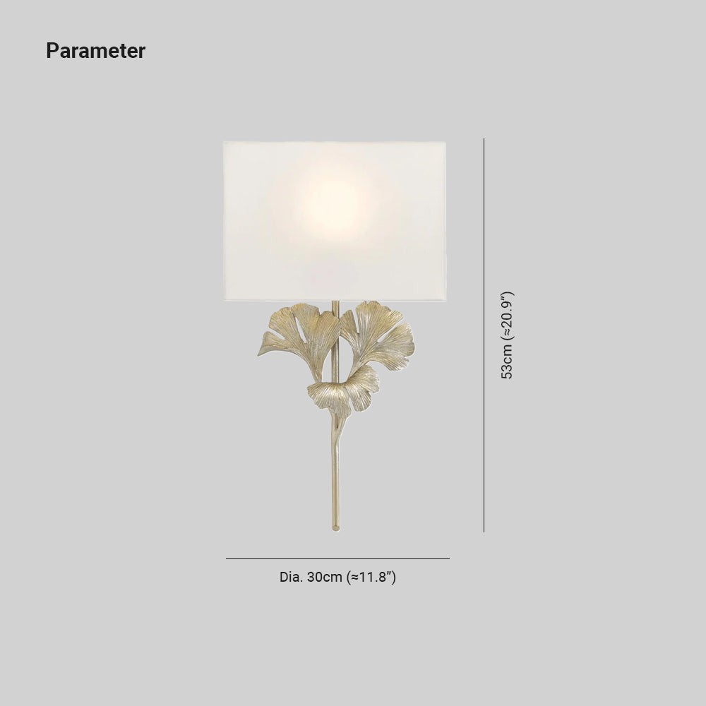 Alessio Vintage Klassiek Ginkgo Messing Wandlamp Slaapkamer Woonkamer