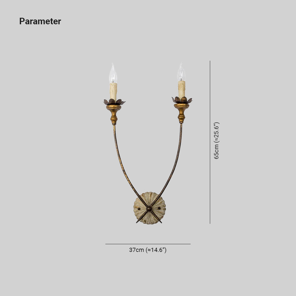 Alessio Vintage Goud Metaal Hout Wandlamp Eetkamer Slaapkamer