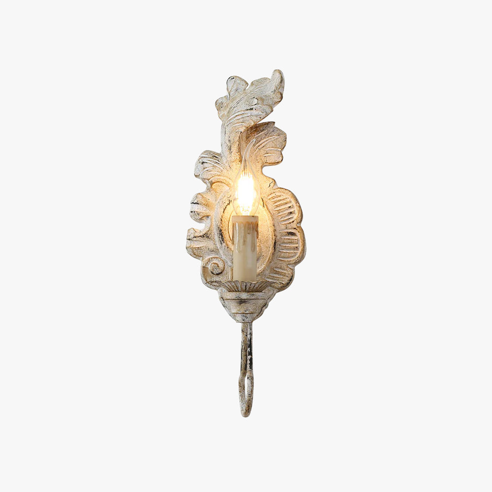 Alessio Vintage Metaal Hout Oud Wit Grijs Goud Wandlamp Eetkamer