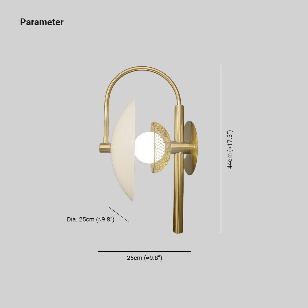 Elif Modern Zwart Goud Metaal Glas Wandlamp Eetkamer Slaapkamer