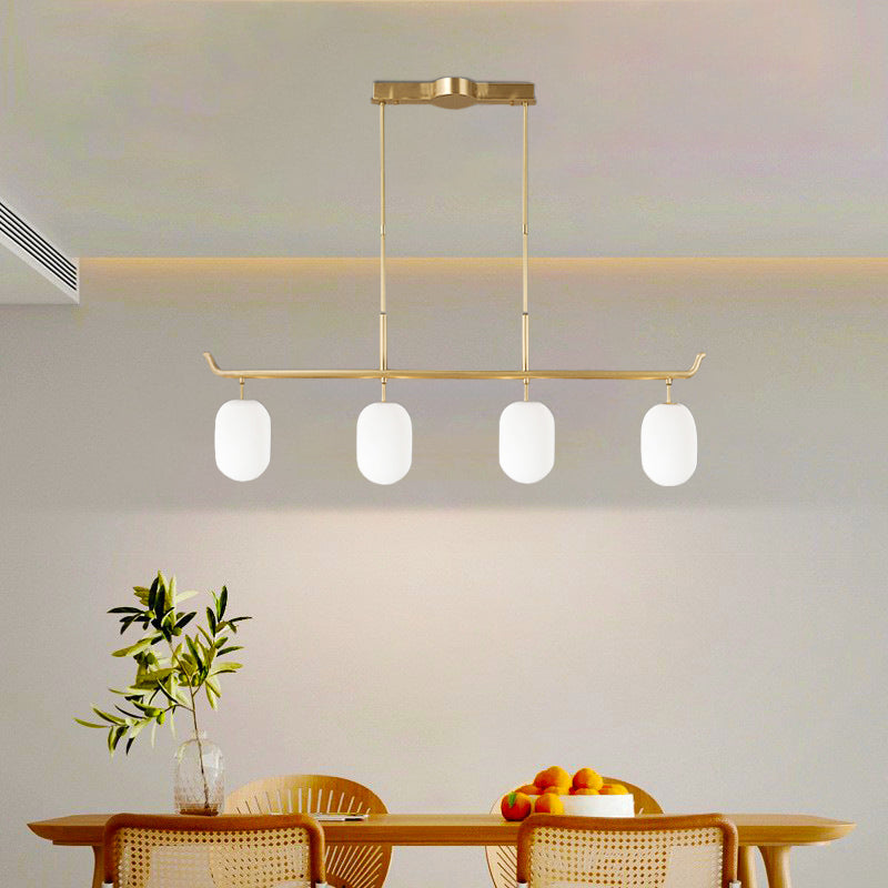 Valentina Modern Kopper Glas Lineair Lantaarn Kroonluchters Eetkamer