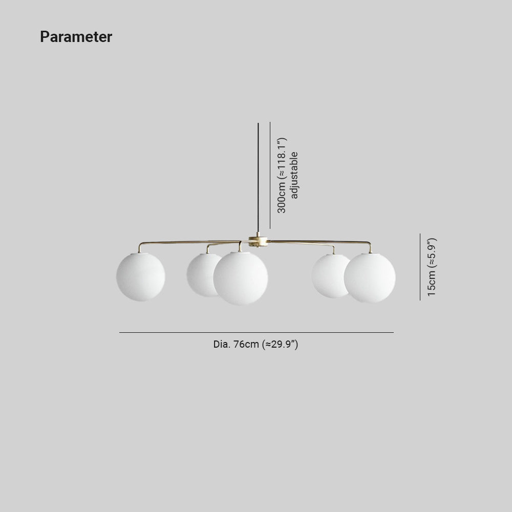 Valentina Minimalistisch LED Bubble Glas Metaal Kroonluchters Slaapkamer