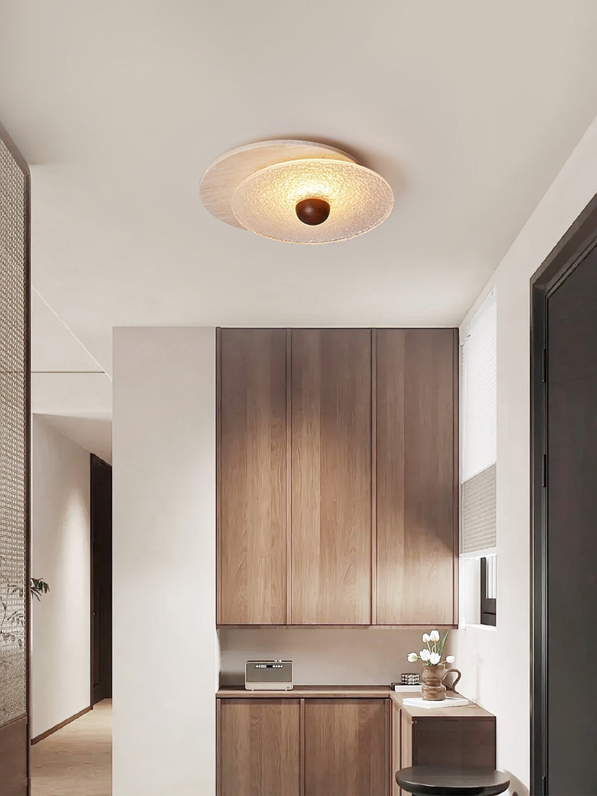Keth Rond Travertin Plafondlamp / Wandlamp
