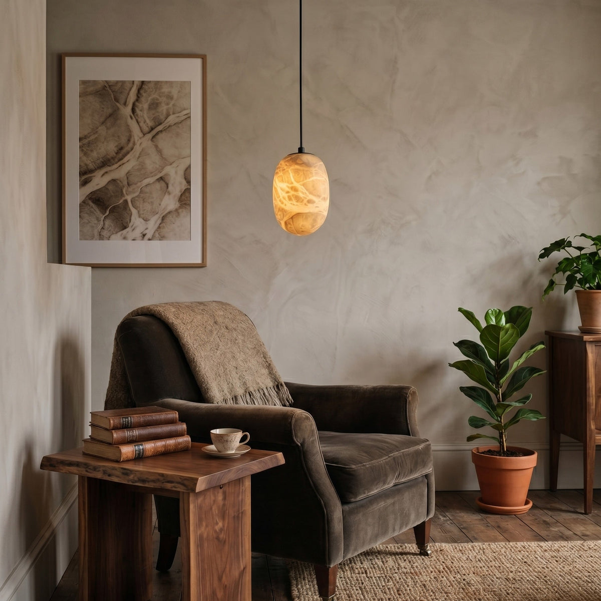 Eireenne hanglamp van albast in