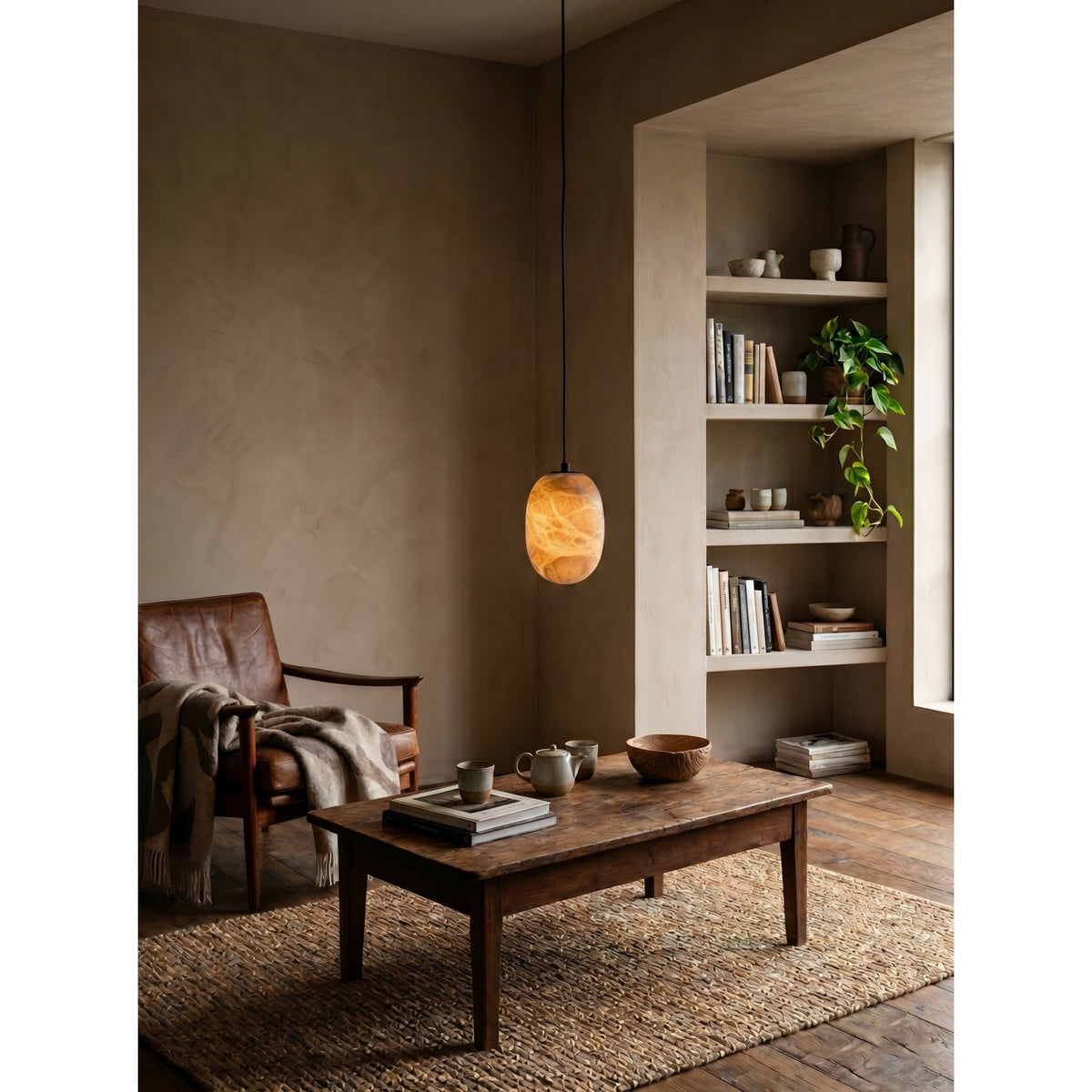 Eireenne hanglamp van albast in