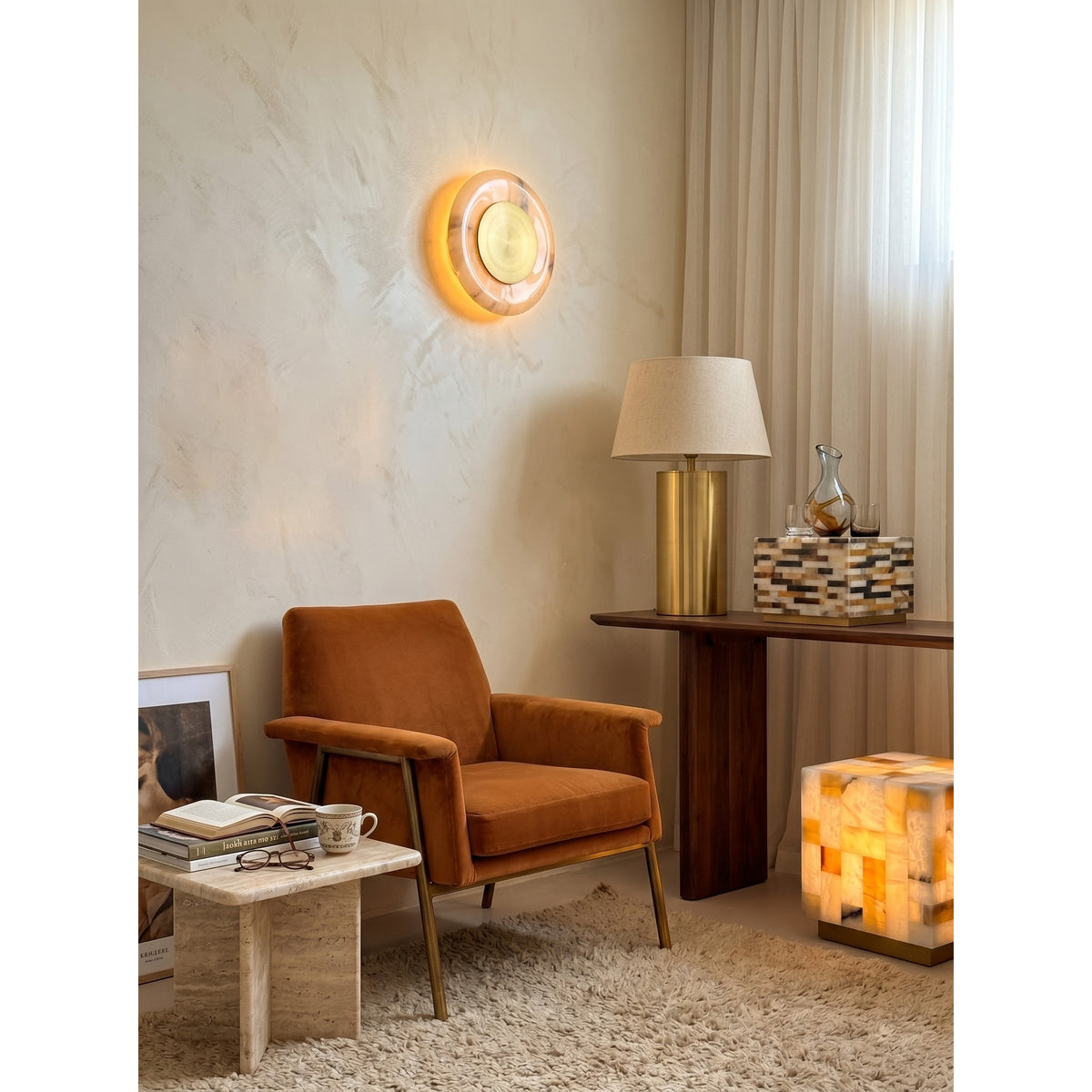 Noveren wandlamp onyx