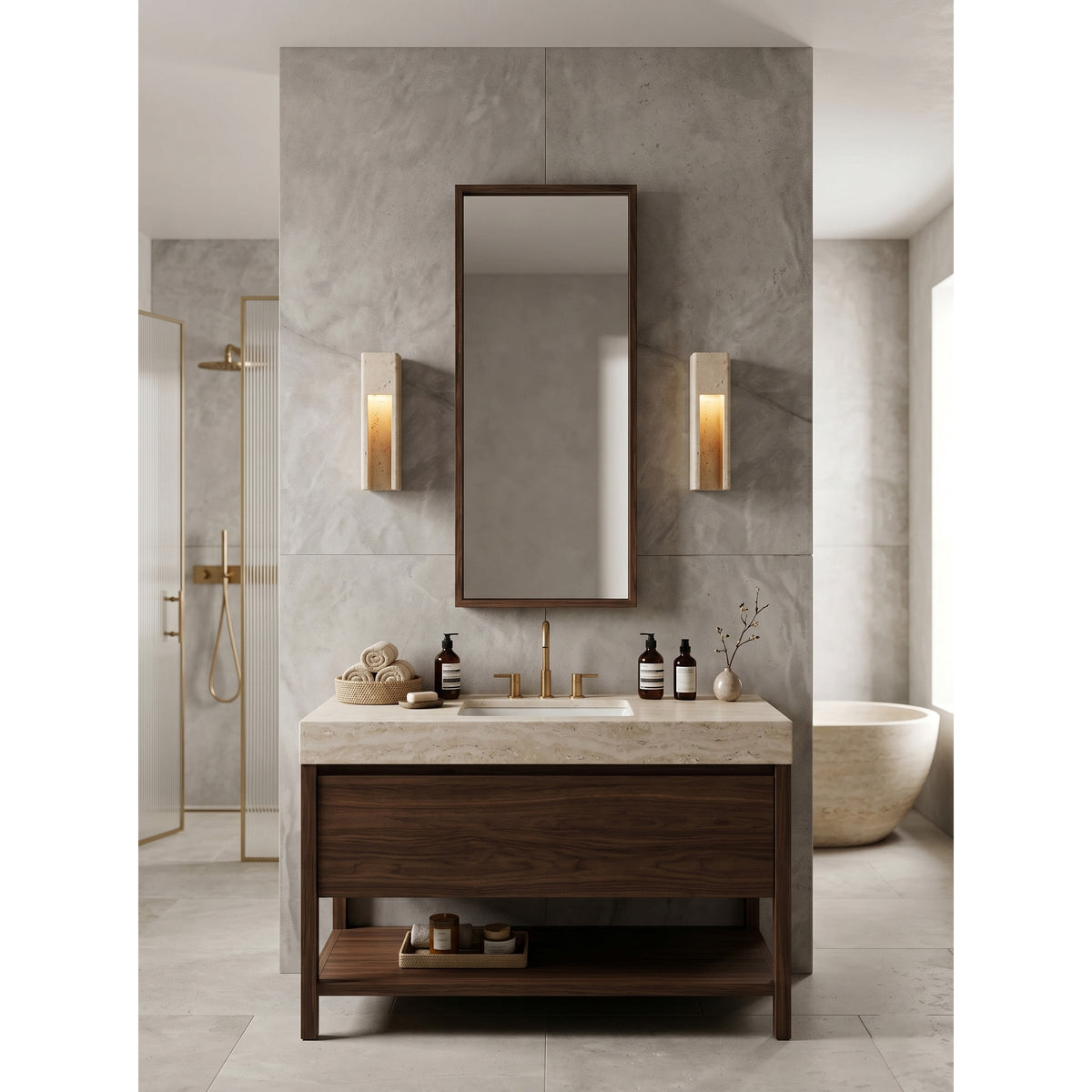 Graziano travertin wandlamp