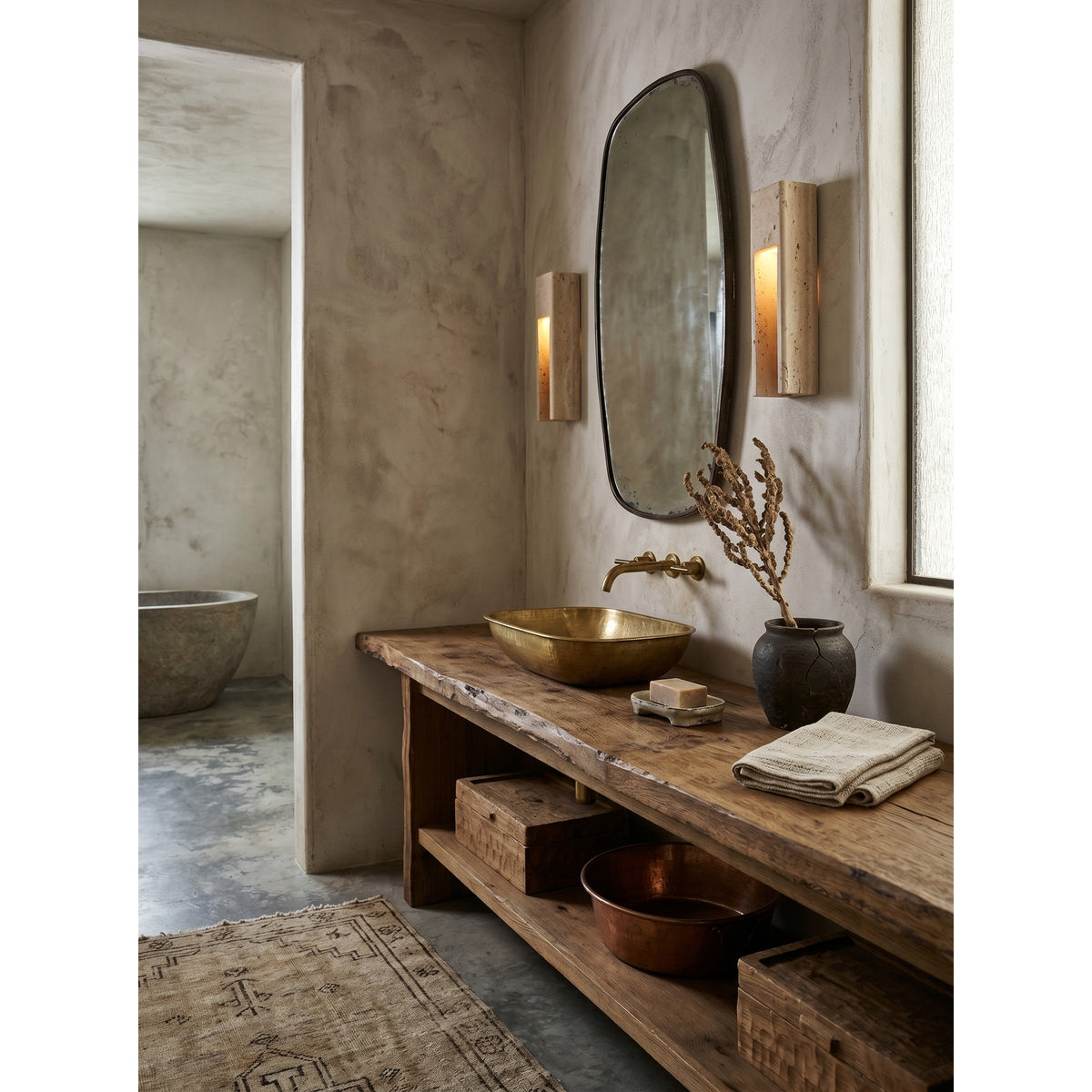 Graziano travertin wandlamp