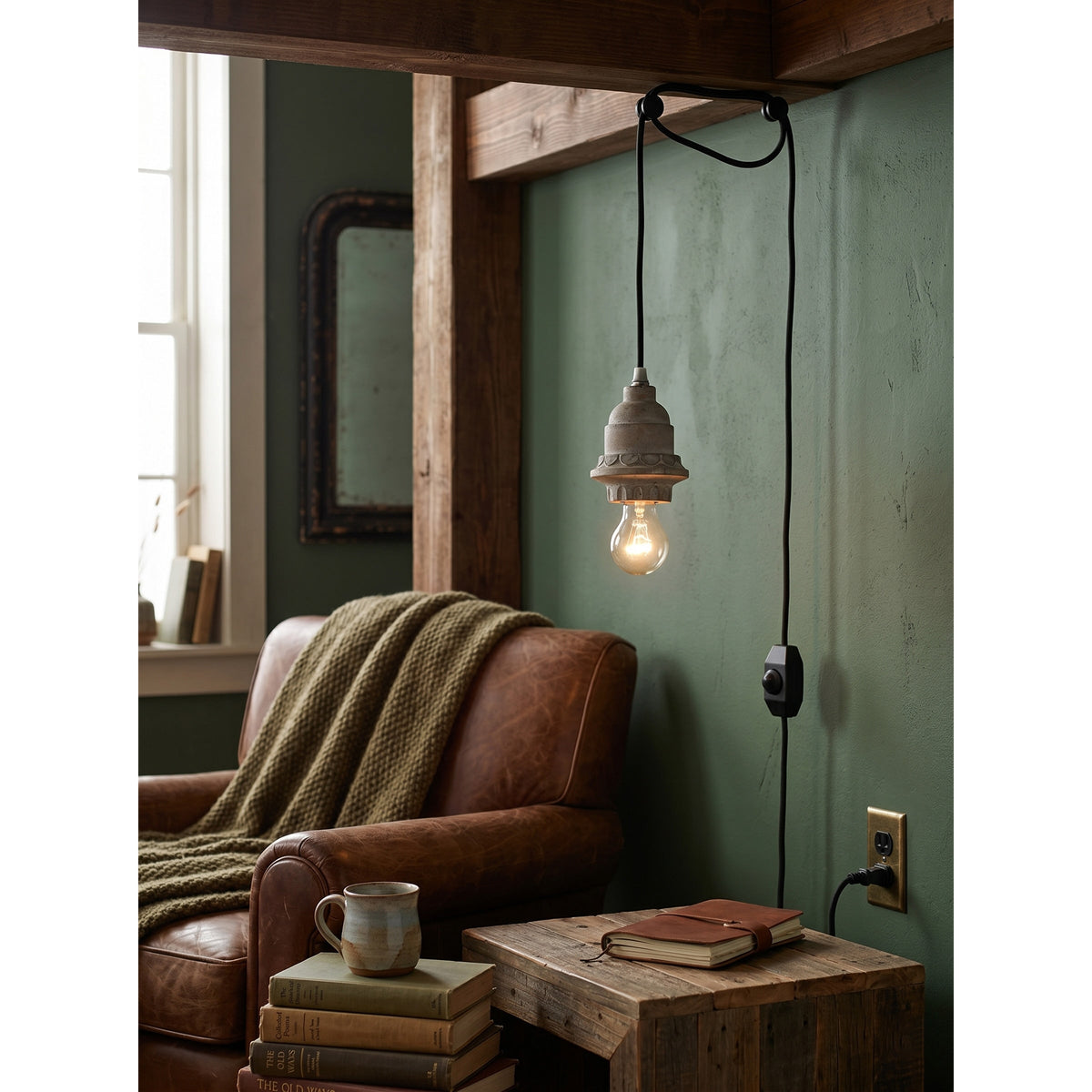 Silvares houten hanglamp
