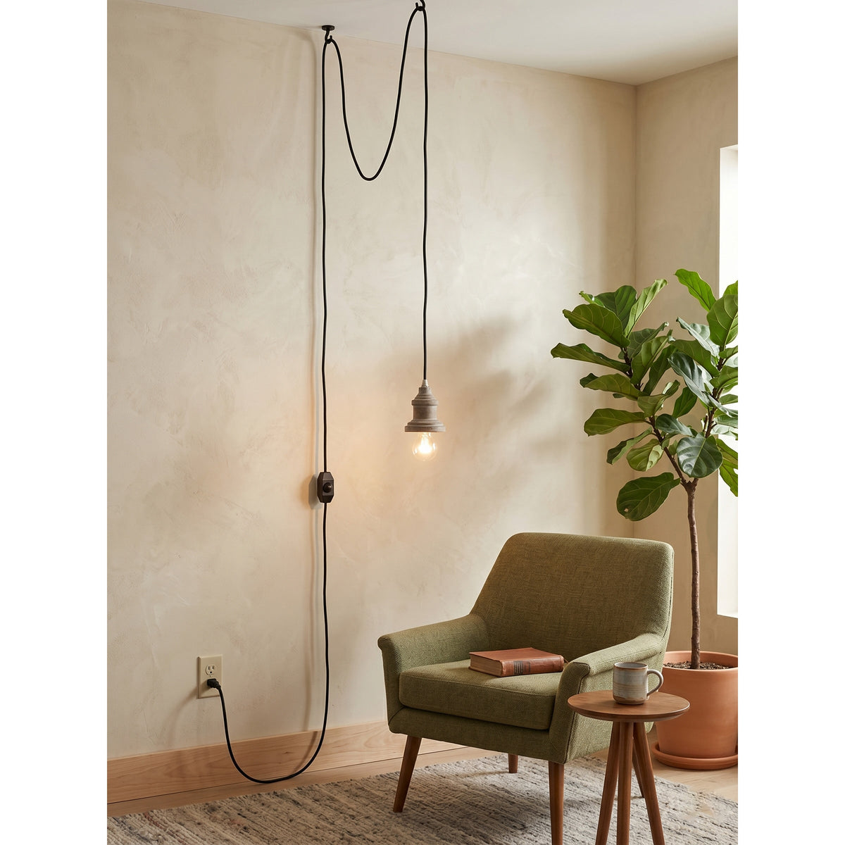 Silvares houten hanglamp