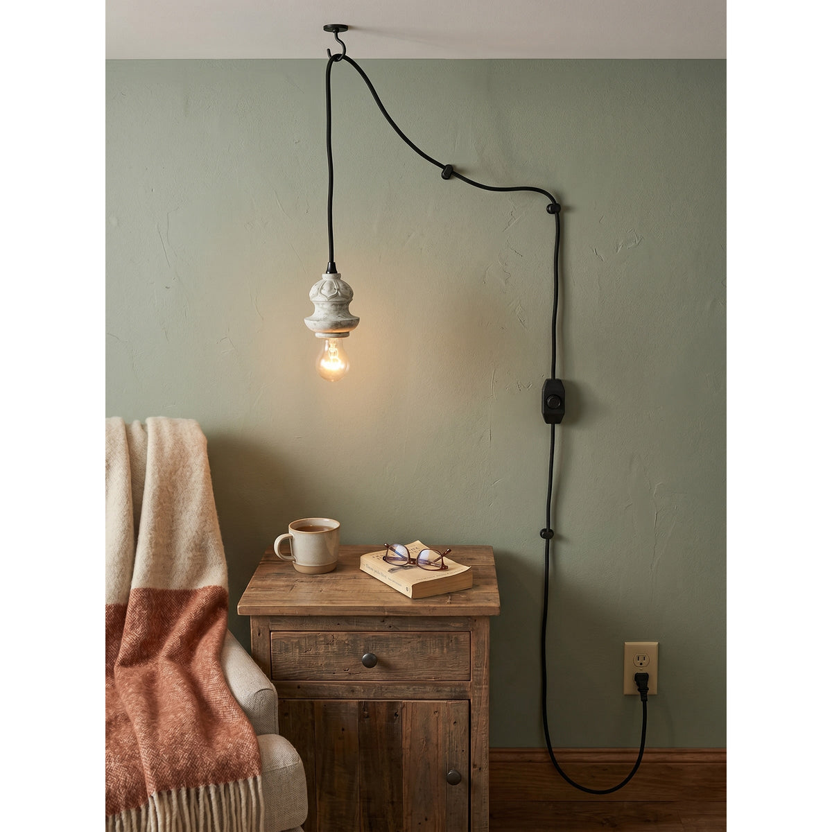 Vornel houten hanglamp met zwang