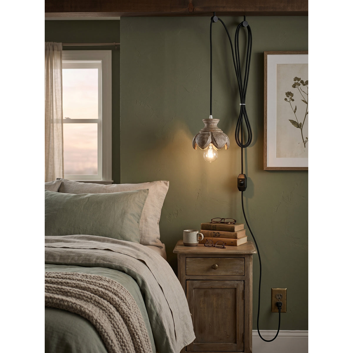 Vornel houten hanglamp met zwang