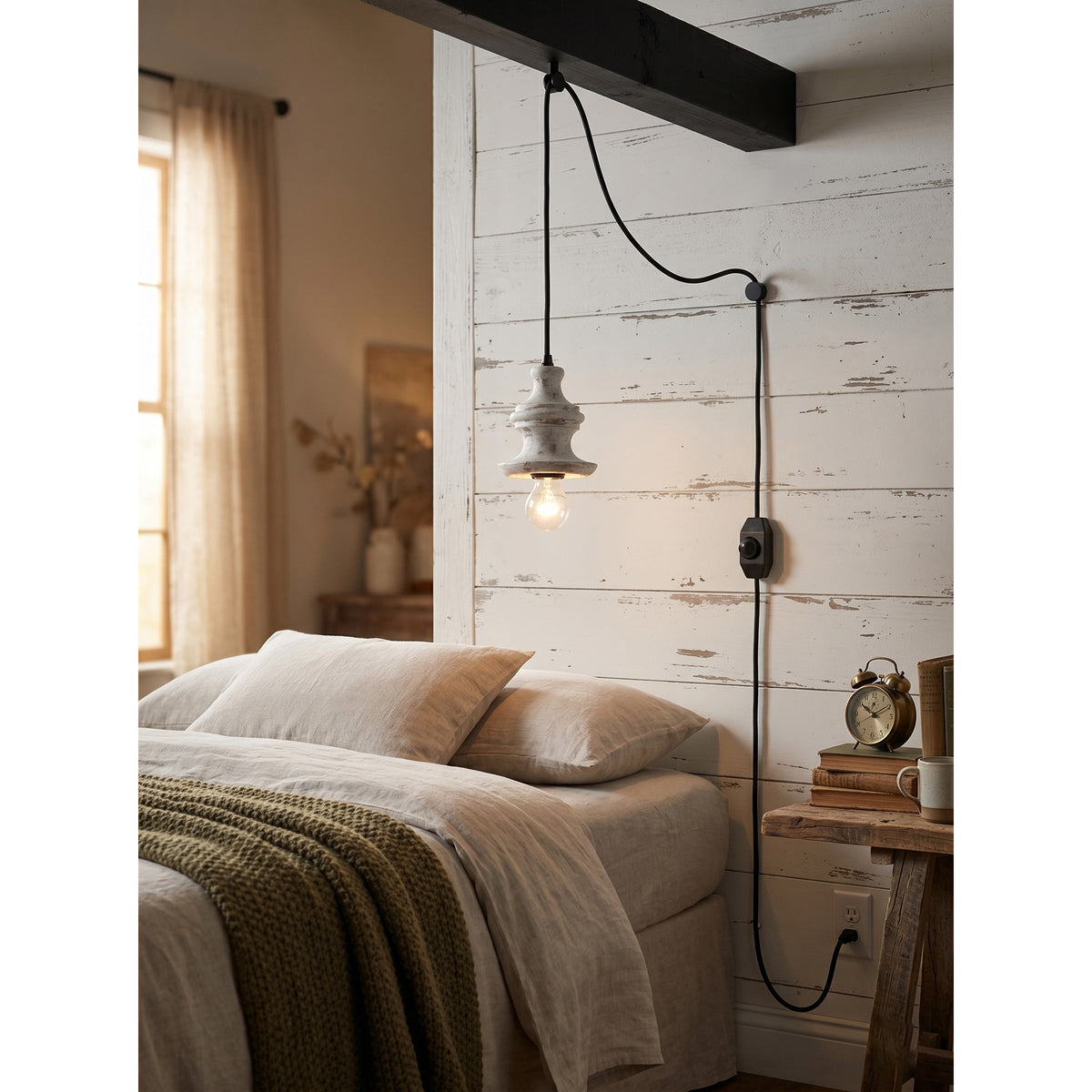 Vornel houten hanglamp met zwang