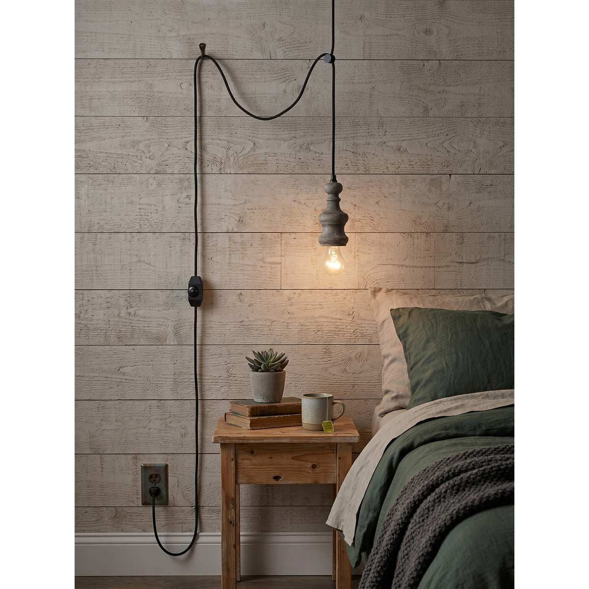 Vornel houten hanglamp met zwang