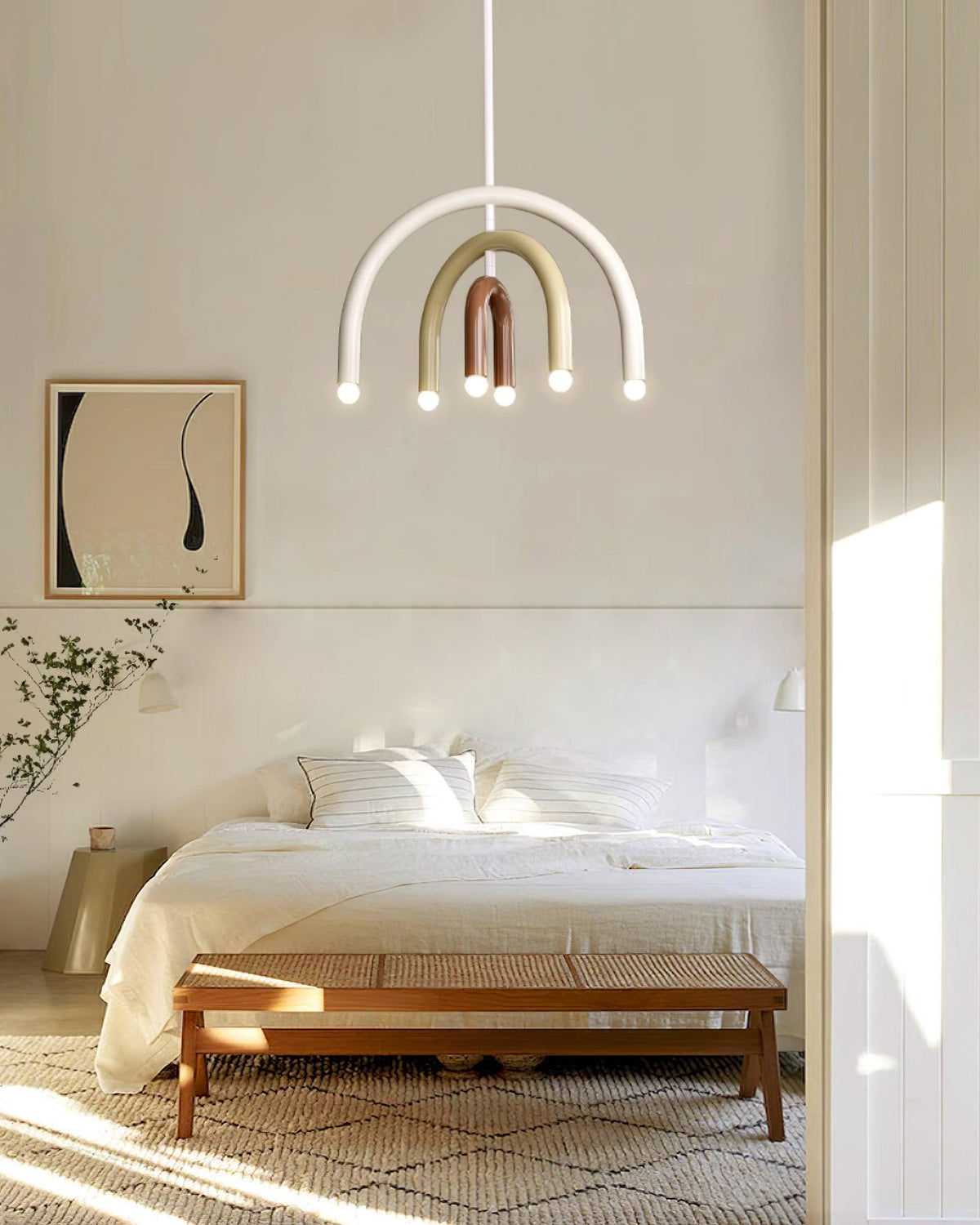 Moderne hanglamp met regenboogboog van metaal voor woon- en eetkamer